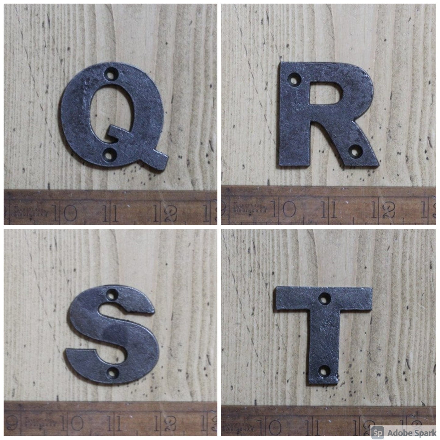 LETTERS & NUMBERS \ SMALL \ Cast Iron Rustic Metal Industrial Style Heavy Alphabet Plaque Sign \ House Number Name Lettering