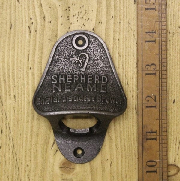 SHEPHERD NEAME \ Cast Iron Wall Mounted Bottle Opener \ Vintage Style Home Bar