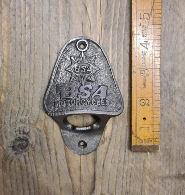 BSA Motorcycles \ Cast Iron Wall Mounted Bottle Opener \ Vintage Style Home Bar