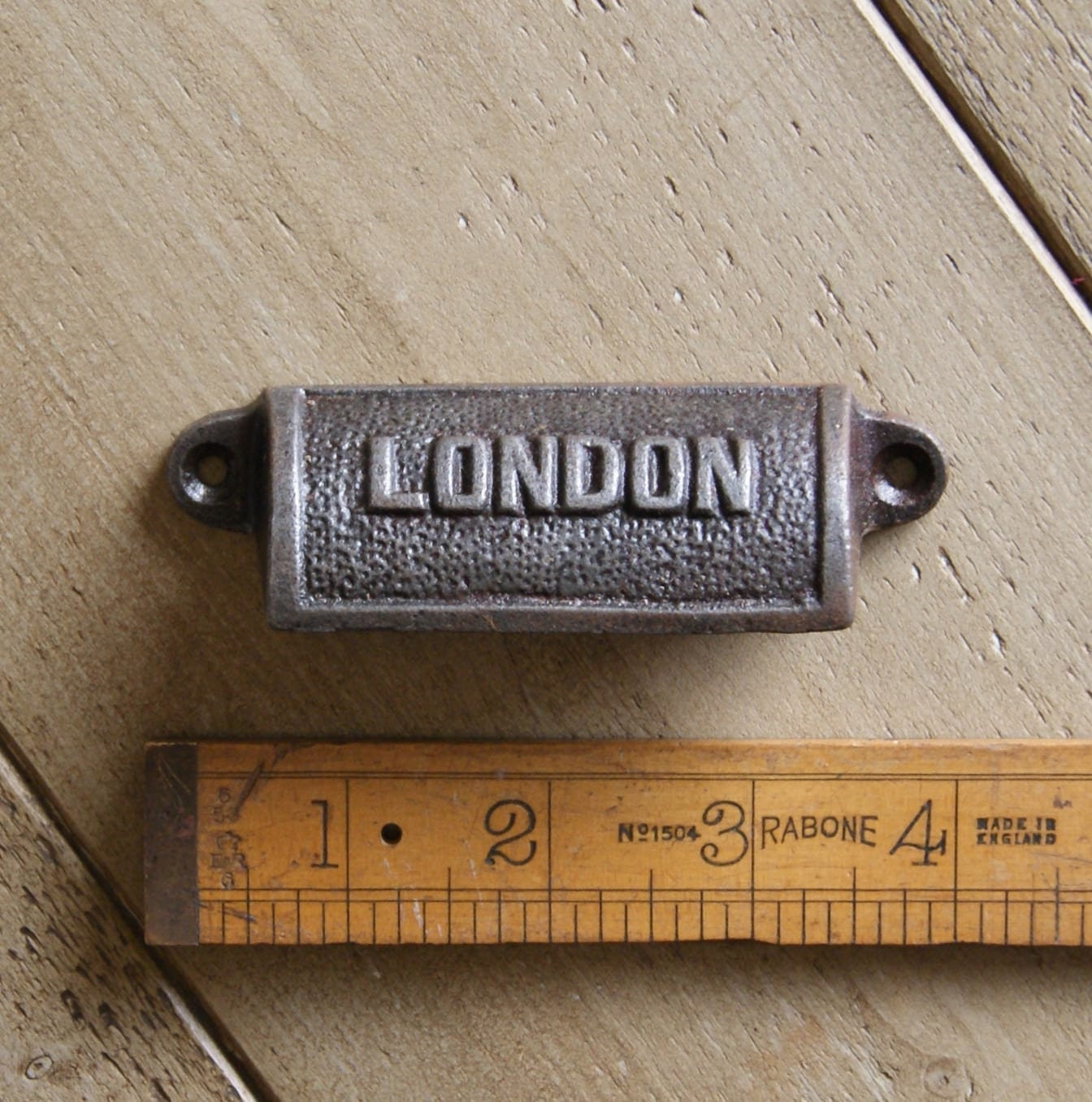 LONDON \ 98mm Antique Style Square Cast Iron Cup Handle \ Industrial Rustic Door Drawer Handle \ Pack of 1 or 10