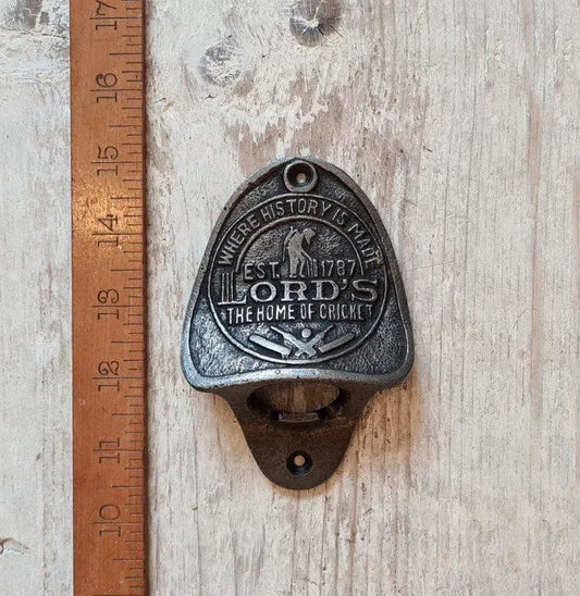 LORD’S CRICKET \ Cast Iron Wall Mounted Bottle Opener \ Vintage Style Home Bar