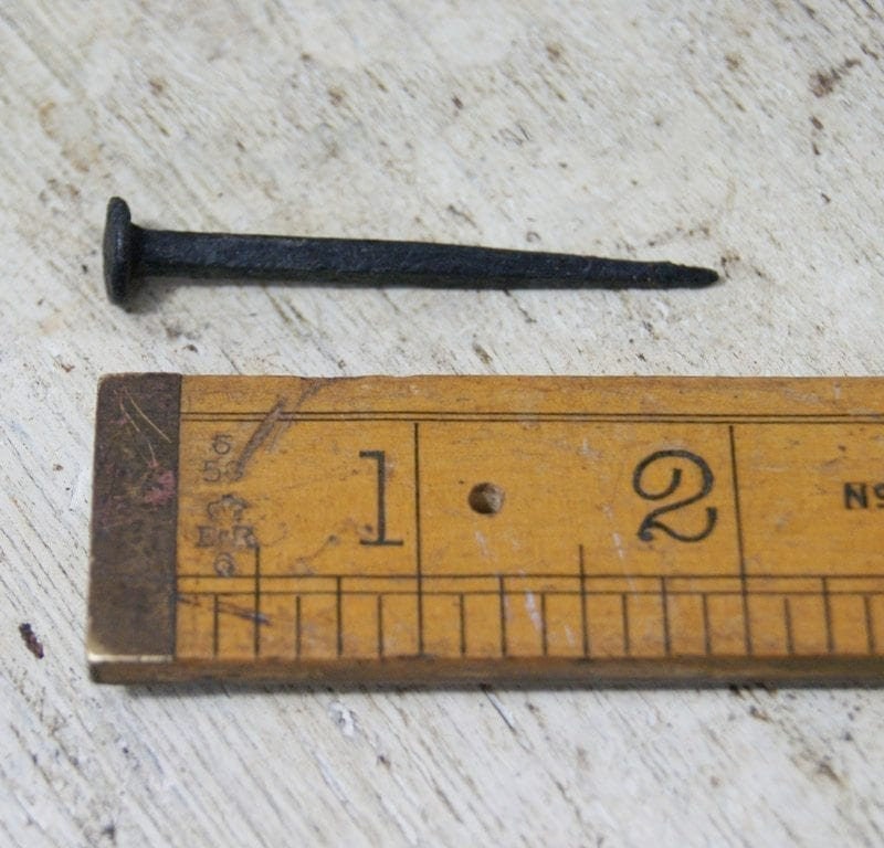 HAND FORGED NAILS \ Pack of 10 Blacksmiths Wrought Iron Decorative Nails \ Antique and Rustic Restoration