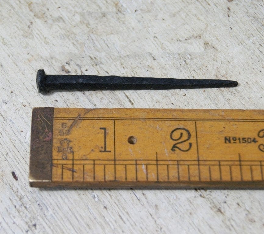 HAND FORGED NAILS \ Pack of 10 Blacksmiths Wrought Iron Decorative Nails \ Antique and Rustic Restoration