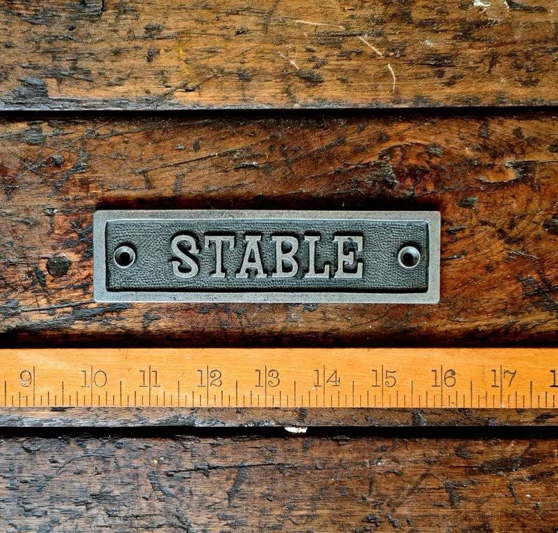 STABLE \ Cast Iron Room Door Plaque \ Wall Sign \ vintage \ retro \ Industrial \ KITCHEN \ Home Decor