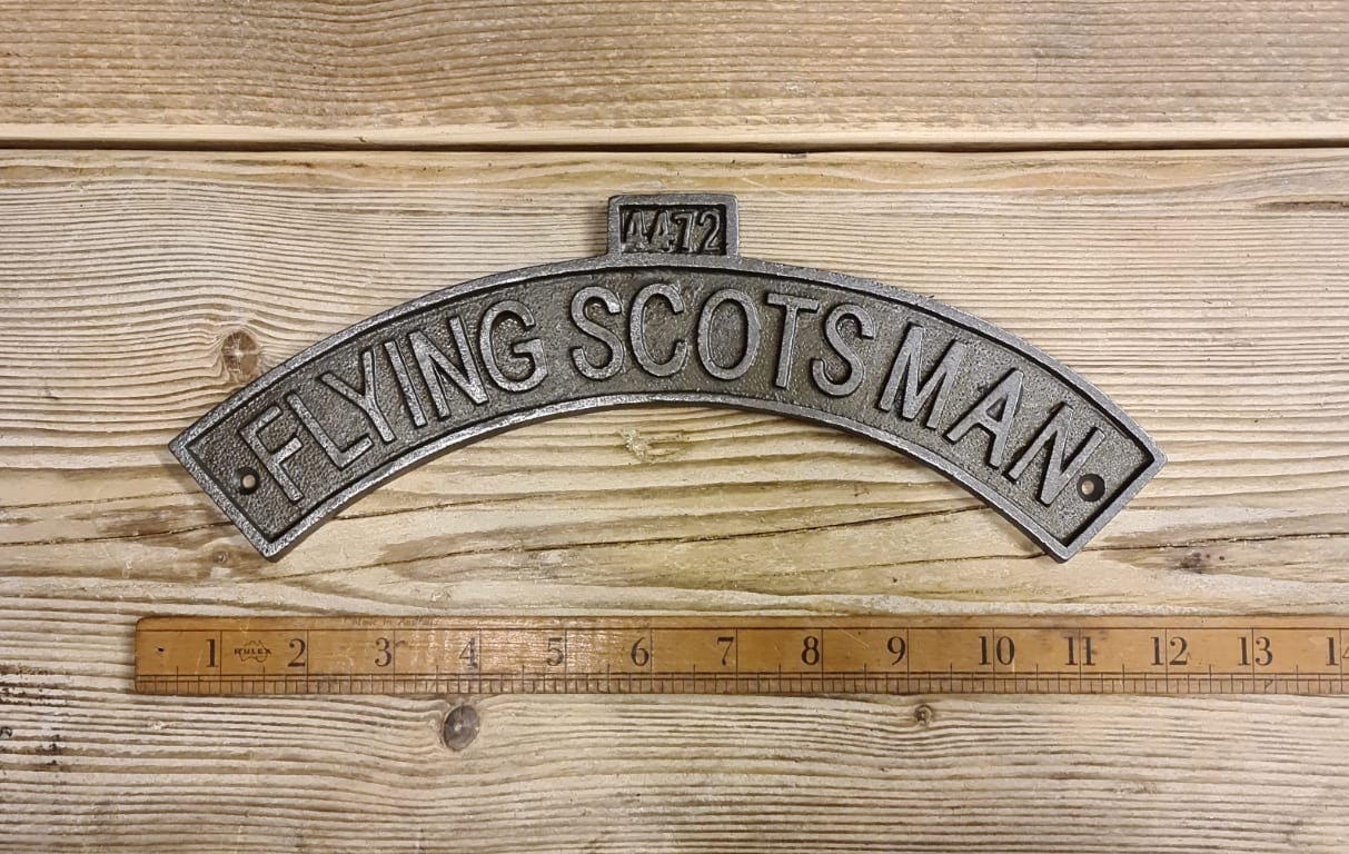 FLYING SCOTSMAN \ Cast Iron Room Door Plaque \ Wall Sign \ vintage \ retro \ Industrial \ KITCHEN \ Home Decor