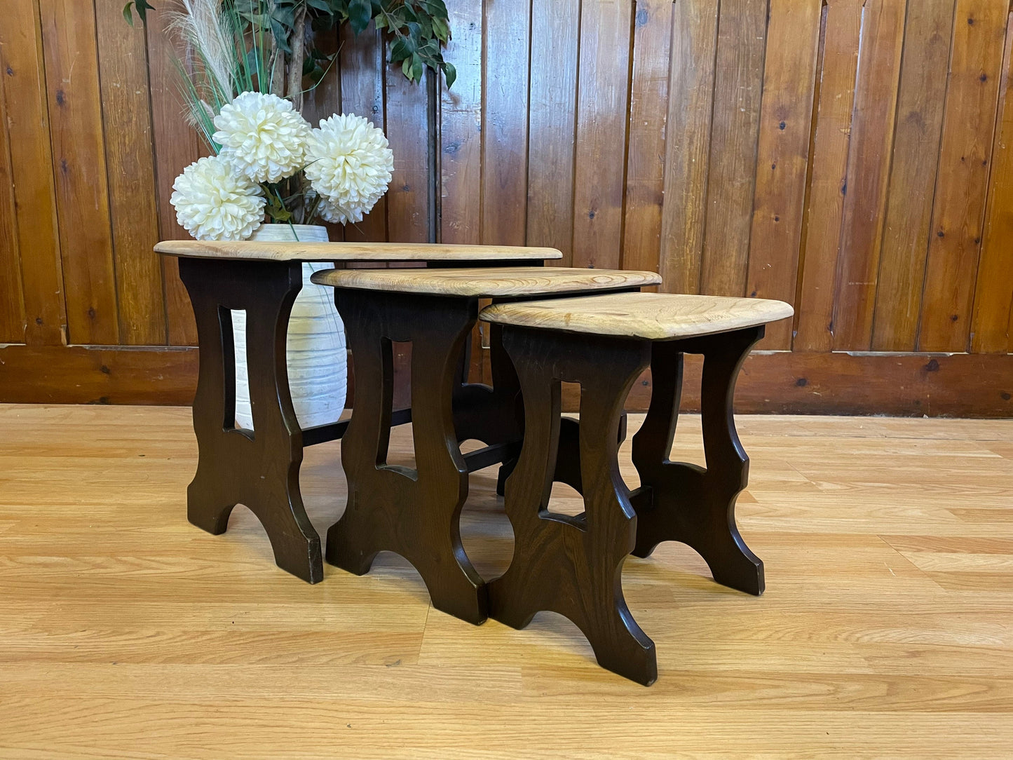 Vintage Ercol Elm Nest of Tables \ Vintage Coffee Table \ Retro Side Table