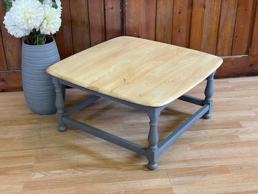 Vintage Ercol Coffee Table Painted Grey \ Vintage Side Table