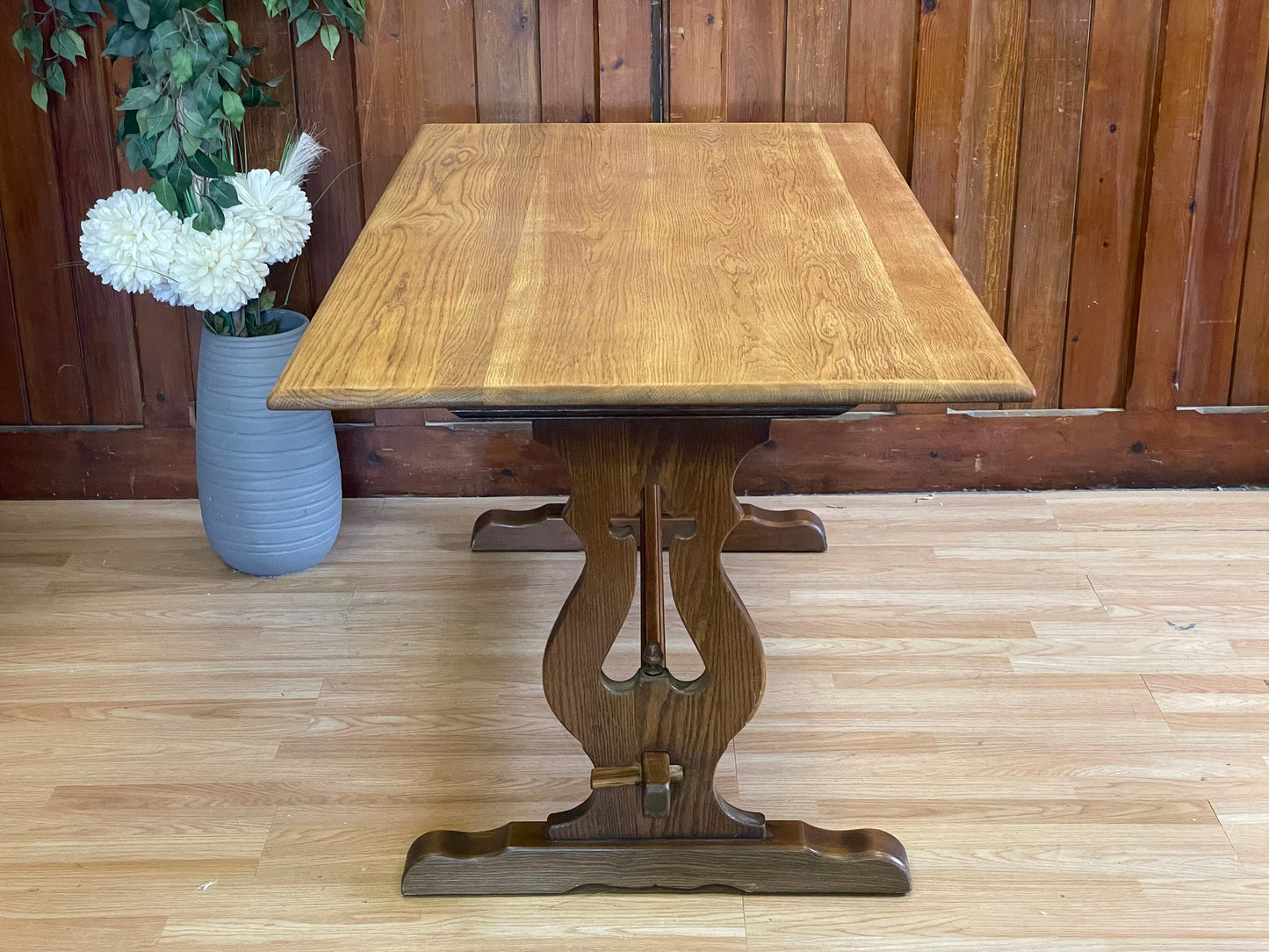 Vintage Old Charm Rustic Solid Oak Refectory Dining Kitchen Table