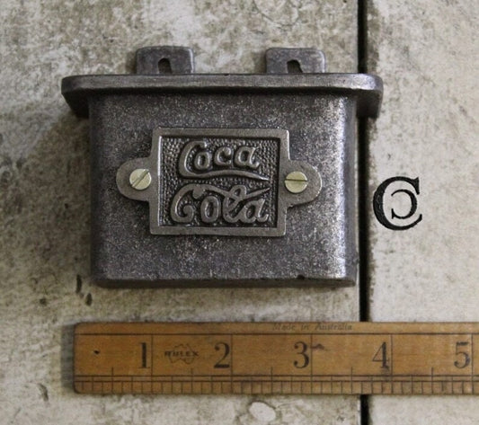 COCA COLA \ Cast Iron Wall Mounted Bottle Cap Catcher \ Vintage Style Home Bar Coke