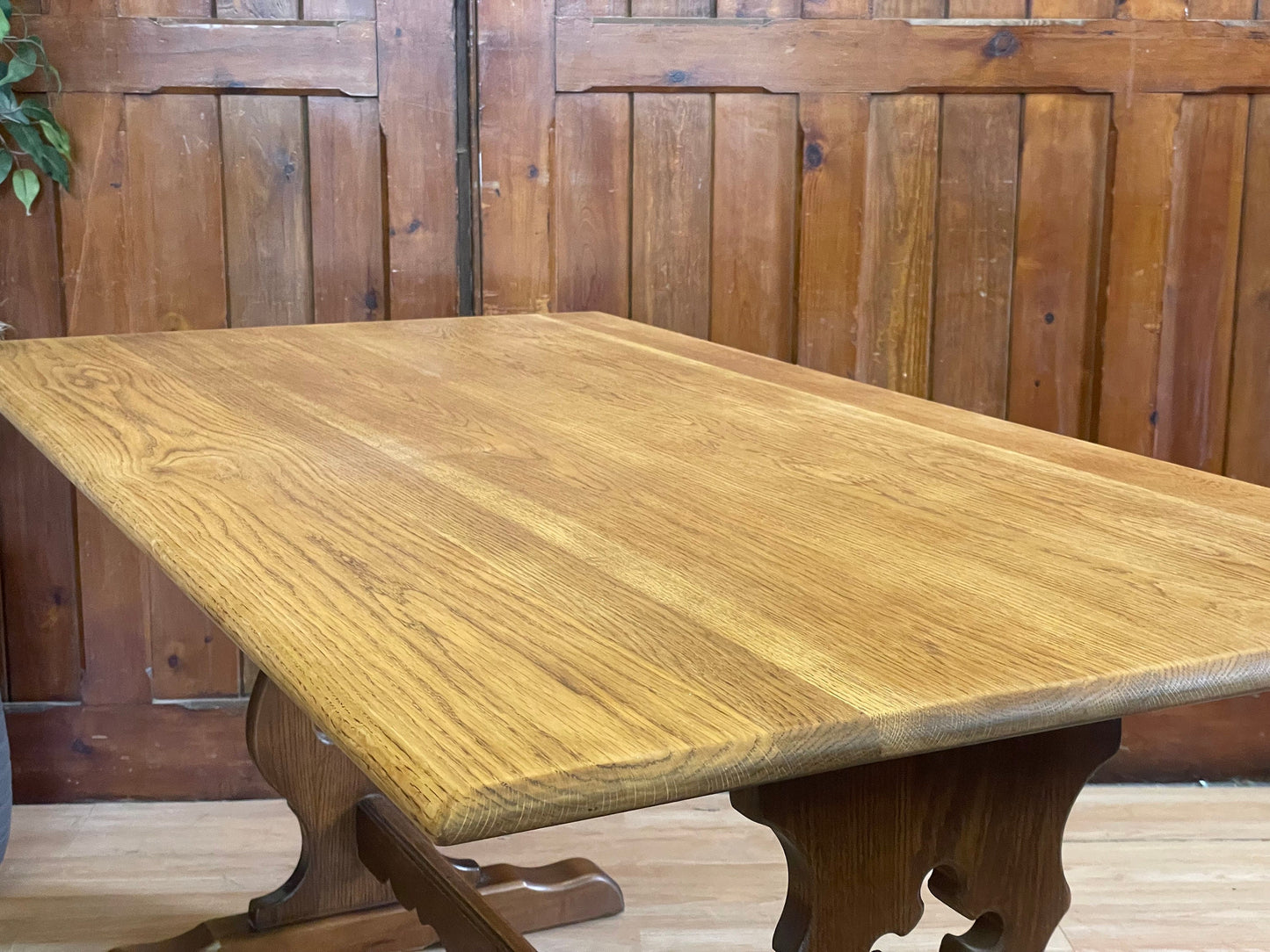 Vintage Old Charm Rustic Solid Oak Refectory Dining Kitchen Table