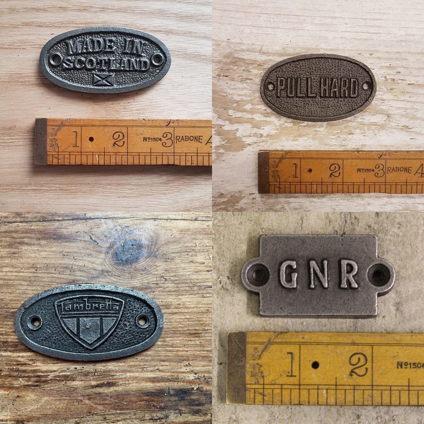 PETITE PLAQUES \ \ Cast Iron Rustic Metal Industrial Style Heavy Plaque Sign \ Vintage Style Industrial Retro Wall Sign Toilet