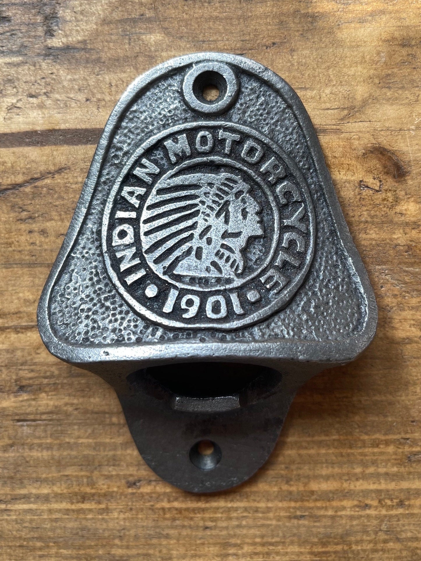 INDIAN MOTORCYLE \ Cast Iron Wall Mounted Bottle Opener \ Vintage Style Home Bar