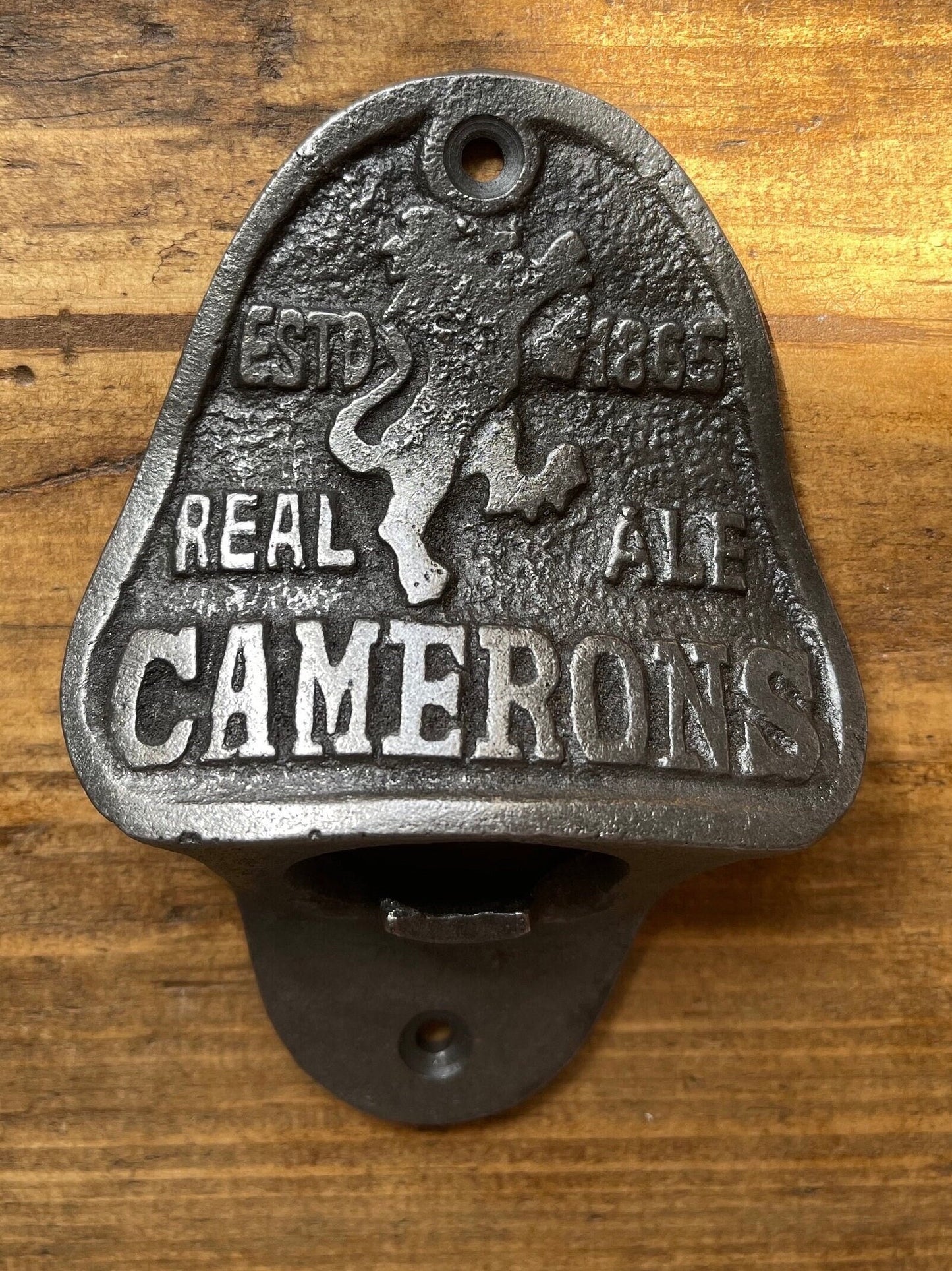 CAMERONS \ Cast Iron Wall Mounted Bottle Opener \ Vintage Style Home Bar