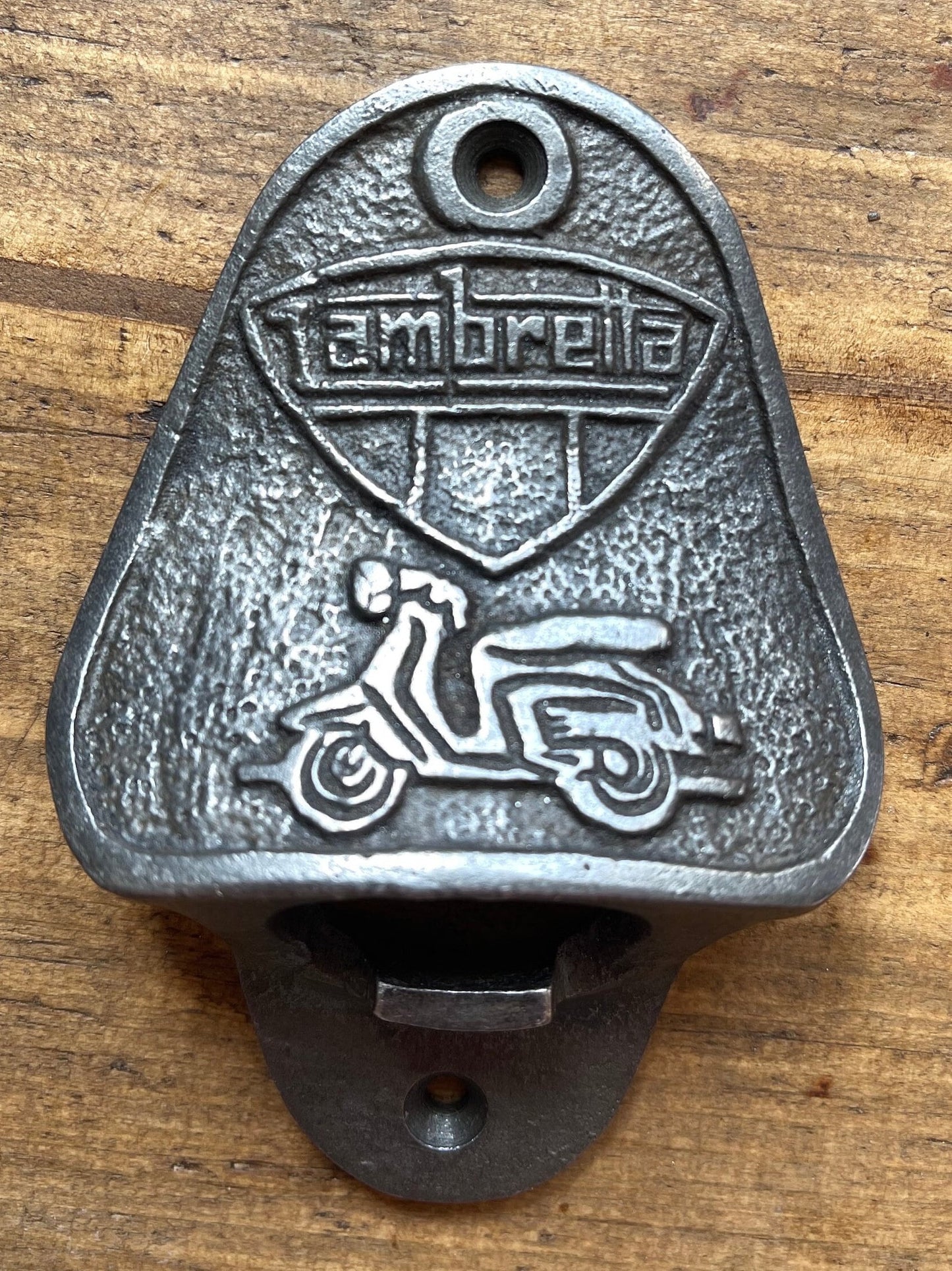 LAMBRETTA \\ Cast Iron Wall Mounted Bottle Opener \ Vintage Style Home Bar