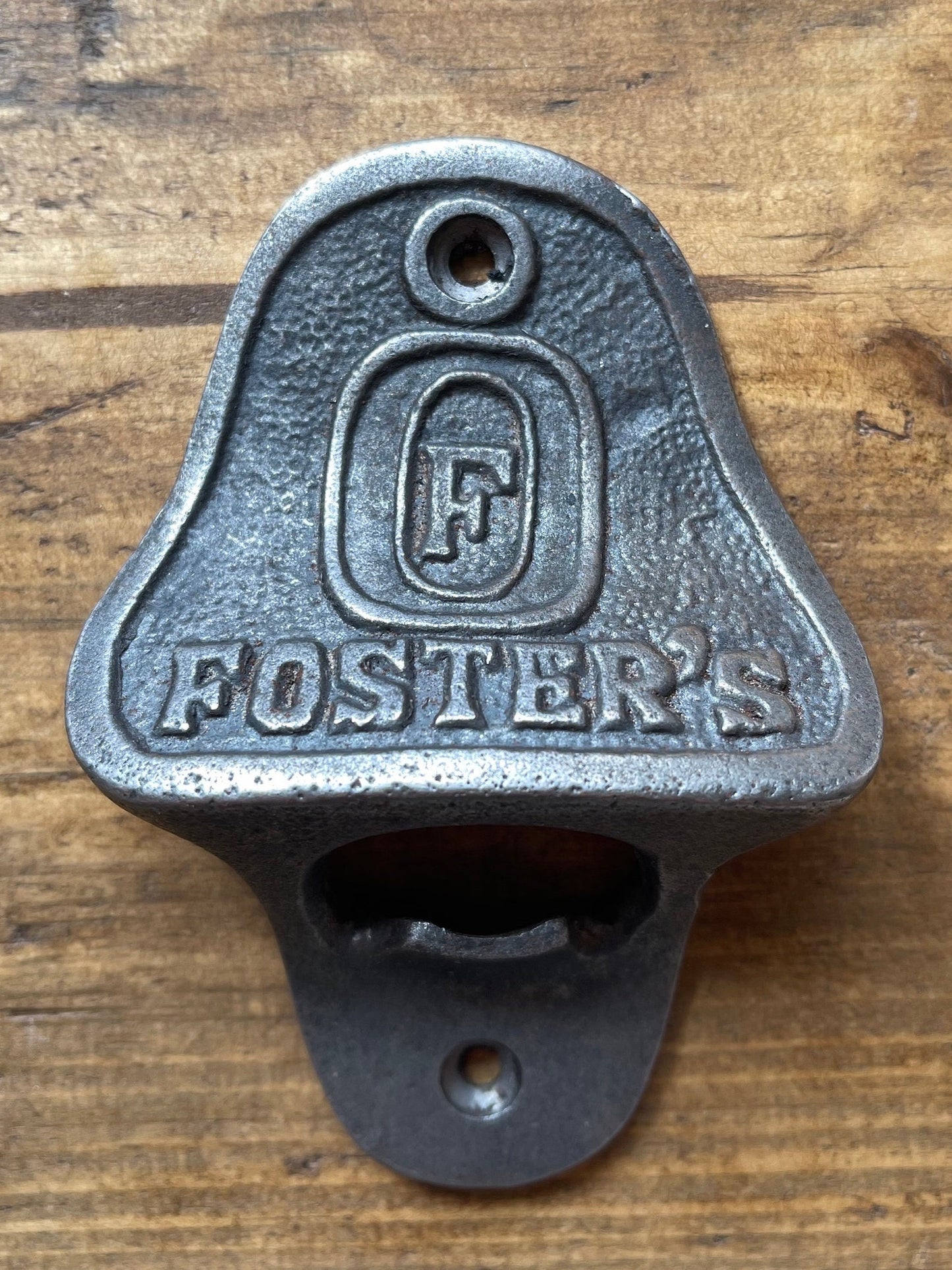 FOSTERS \ Cast Iron Wall Mounted Bottle Opener \ Vintage Style Home Bar