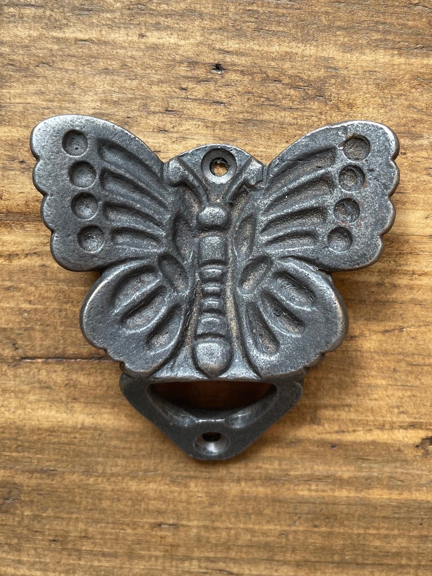 BUTTERFLY \ Cast Iron Wall Mounted Bottle Opener \ Vintage Style Home Bar