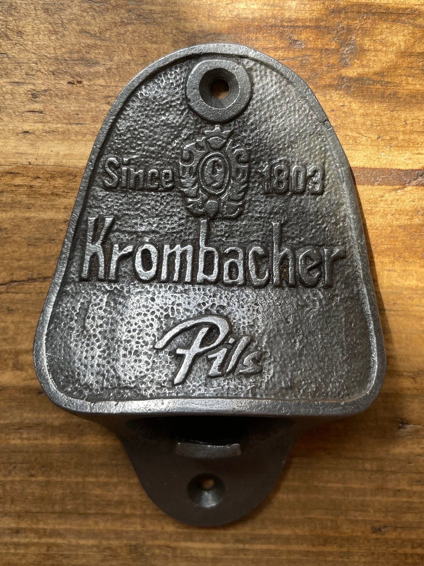 KROMBACHER \ Cast Iron Wall Mounted Bottle Opener \ Vintage Style Home Bar