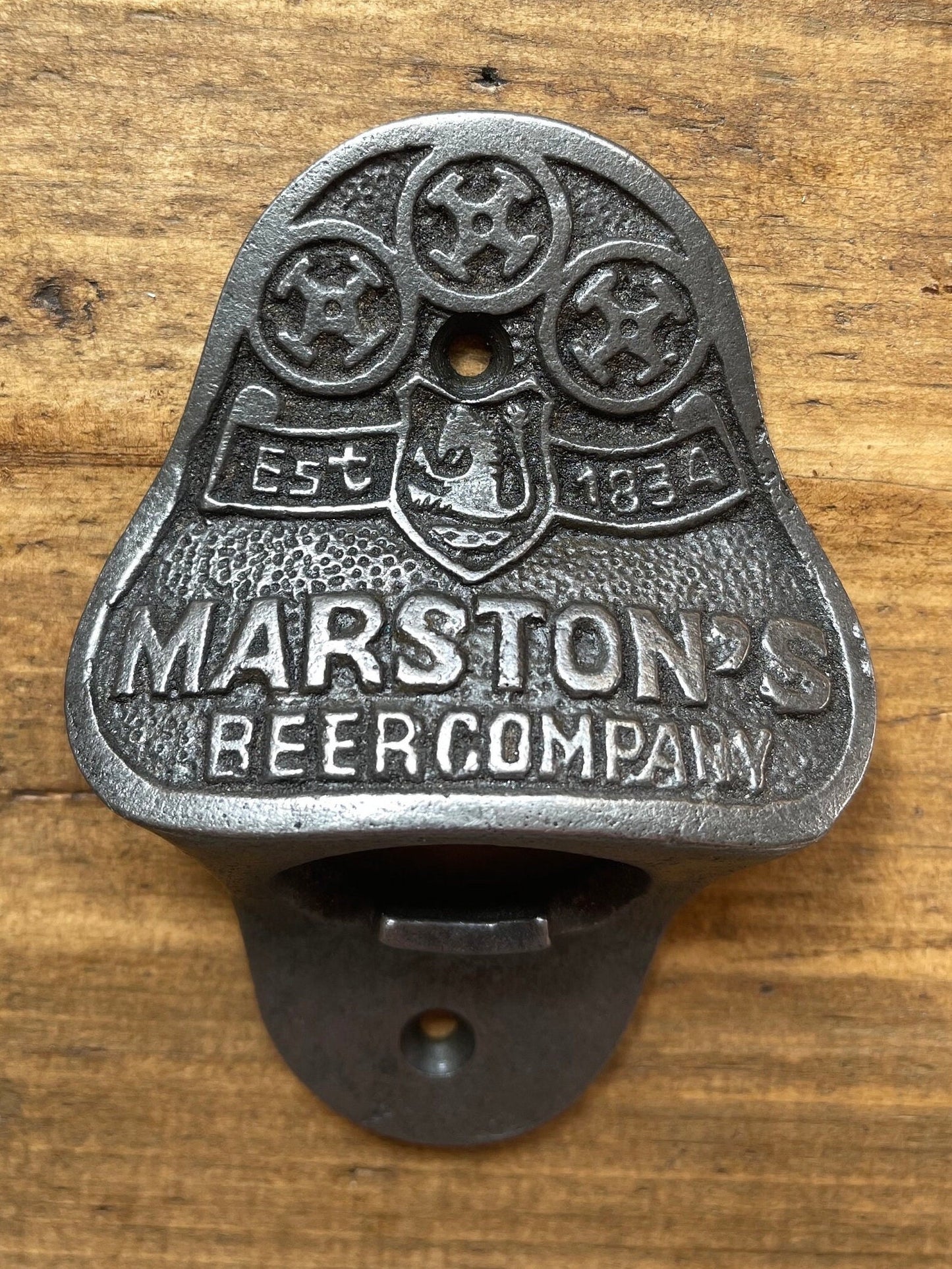 MARSTONS \ Cast Iron Wall Mounted Bottle Opener \ Vintage Style Home Bar