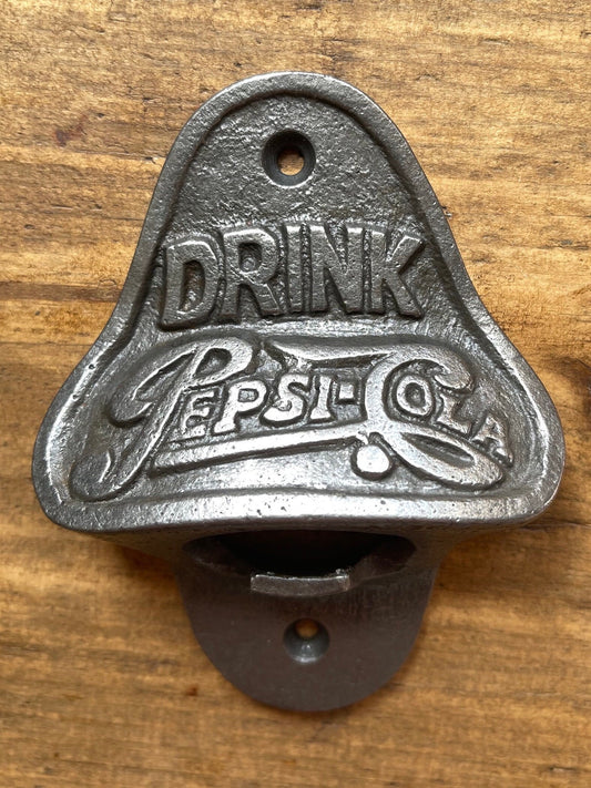 PEPSI COLA \ Cast Iron Wall Mounted Bottle Opener \ Vintage Style Home Bar