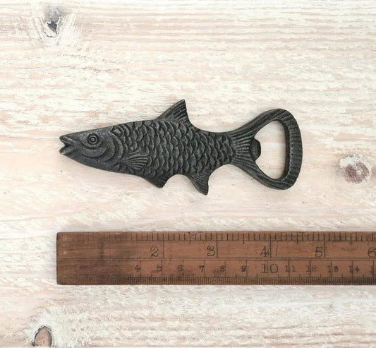 FISH \ Cast Iron Handheld Bottle Opener \ Vintage Style Home Bar