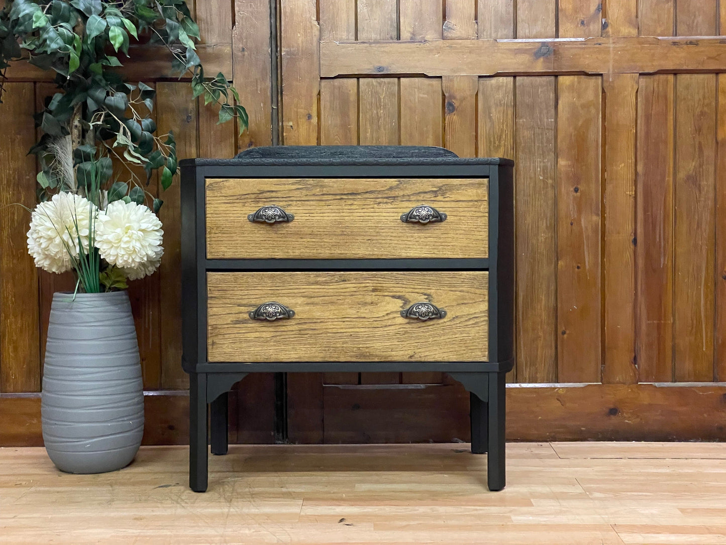 Antique Oak Quirky Chest of Drawers \ Rustic Bedside Table \ Lamp Table