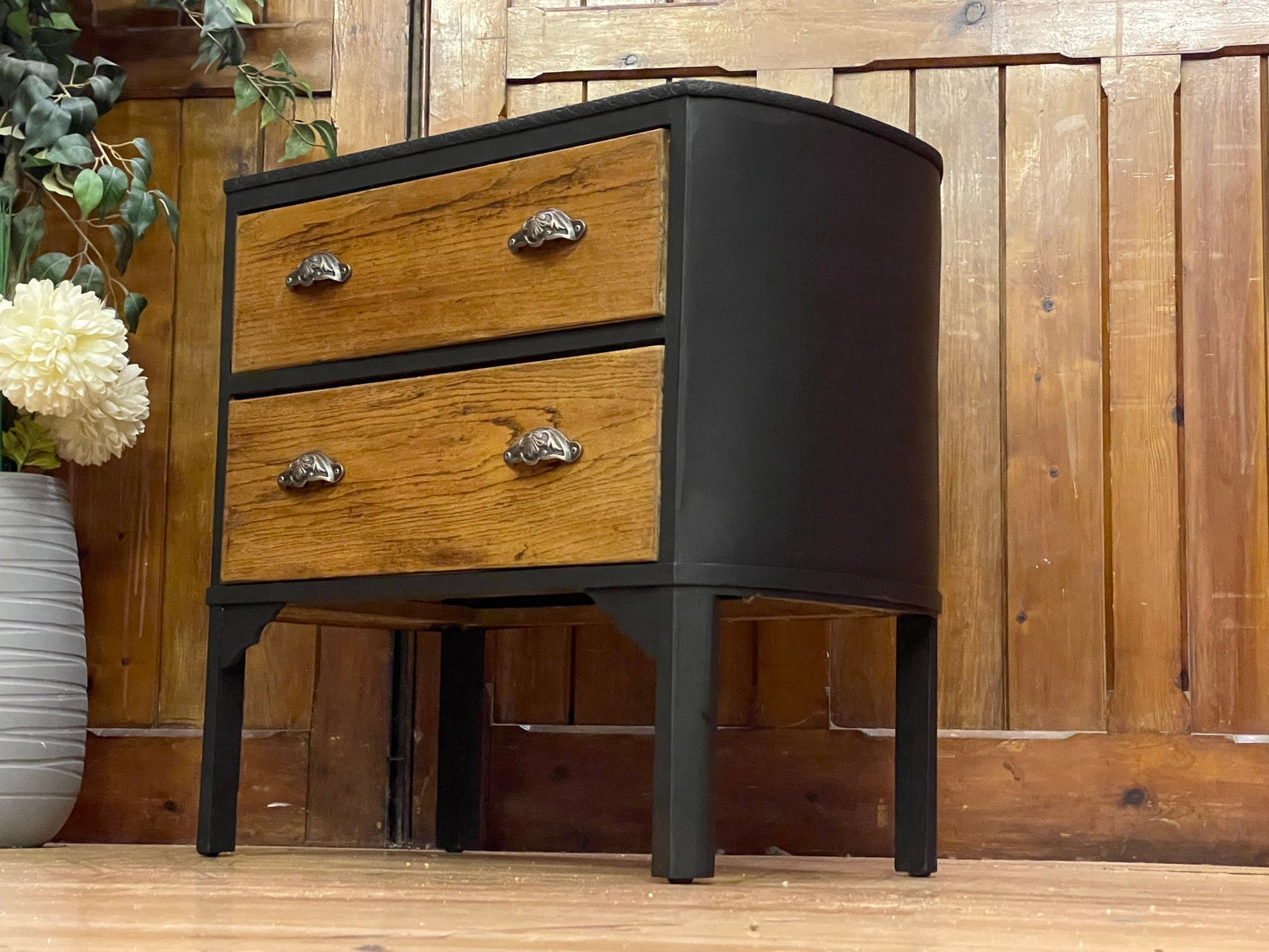 Antique Oak Quirky Chest of Drawers \ Rustic Bedside Table \ Lamp Table