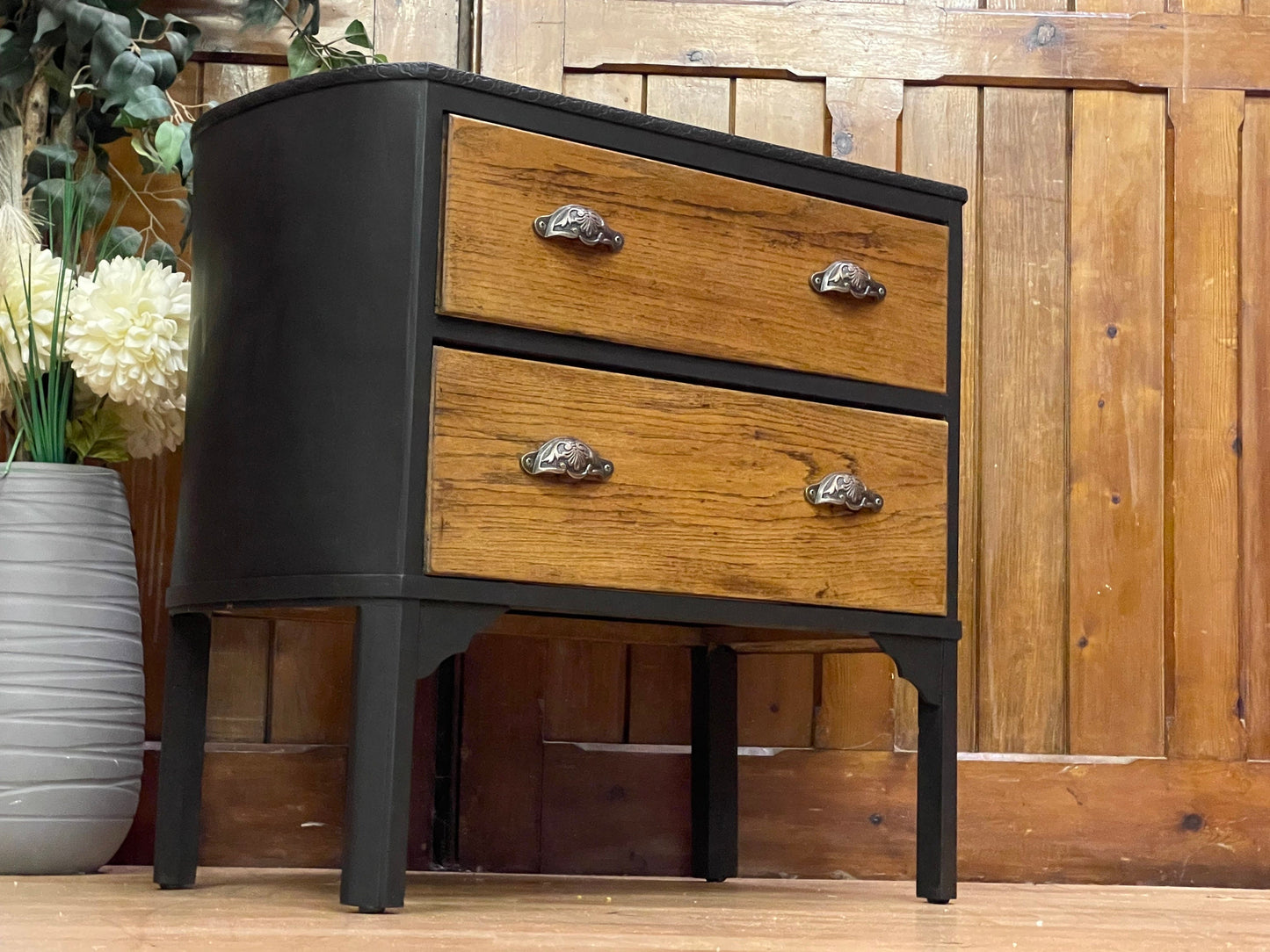 Antique Oak Quirky Chest of Drawers \ Rustic Bedside Table \ Lamp Table