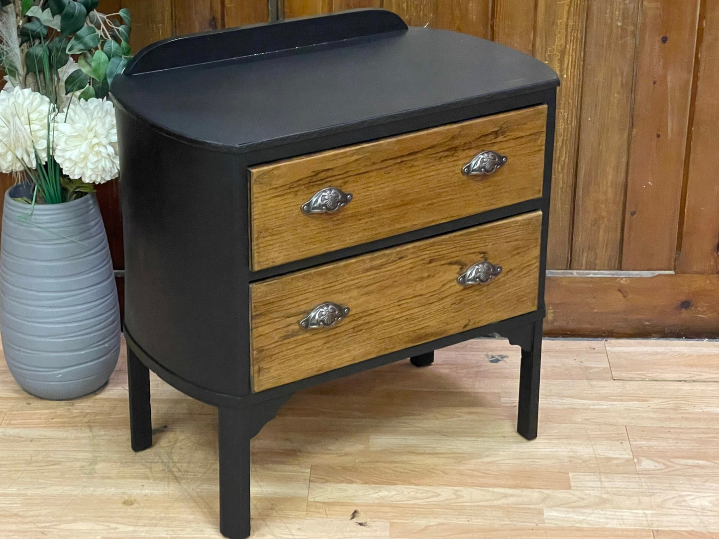 Antique Oak Quirky Chest of Drawers \ Rustic Bedside Table \ Lamp Table