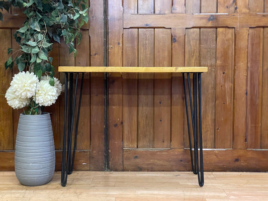 Solid Elm Rustic Console Table \ Hairpin Leg Hall Table \ Small Desk Sideboard