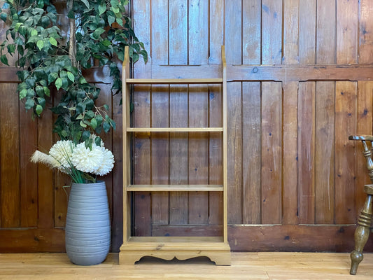 Open Back Farmhouse Pine Bookcase \ Handmade Display Shelves \ Hallway Shelving Unit