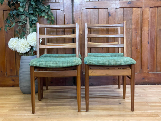 Retro Teak Dining Chairs by Scandart \ Mid Century Set of 4 Kitchen Chairs