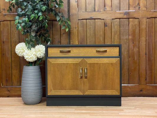 Vintage G Plan Sierra Sideboard \ Painted Black Storage Cupboard \ Mid Century