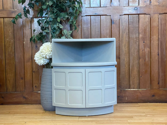 Vintage Nathan Corner Cabinet \ Mid Century Drinks Cupboard \ Grey Storage \ B