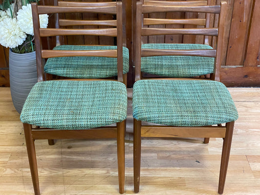 Retro Teak Dining Chairs by Scandart \ Mid Century Set of 4 Kitchen Chairs