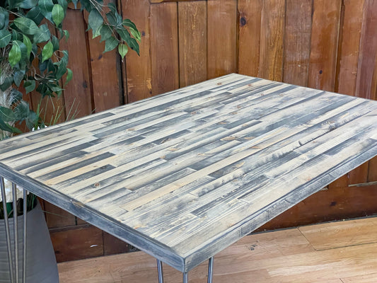 Modern Handmade Distressed Dining Table \ Kitchen Table on Hairpin Legs \ Desk