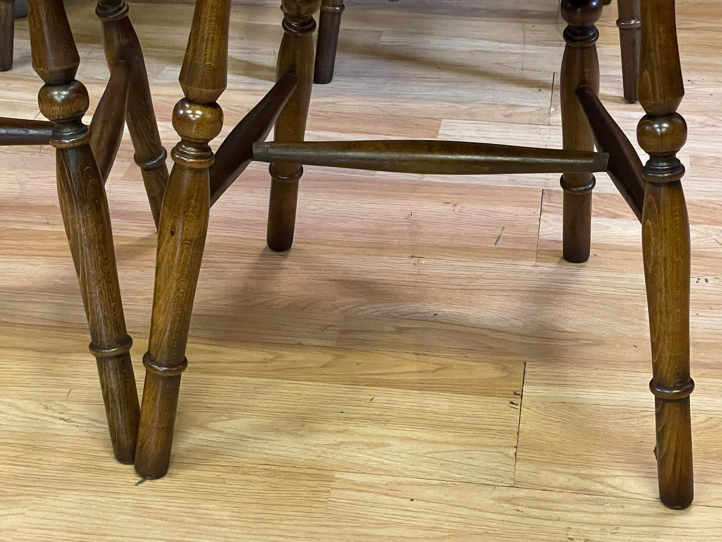 Vintage Jaycee Windsor Dining Chairs \ Solid Oak Wheelback Kitchen Chairs