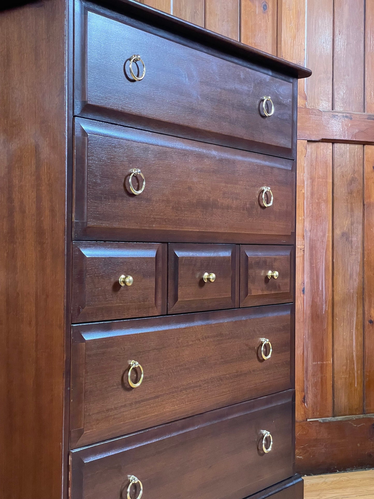 Vintage Stag Minstrel Tallboy Chest of Drawers \ Mahogany Tall Drawers \ Bedroom