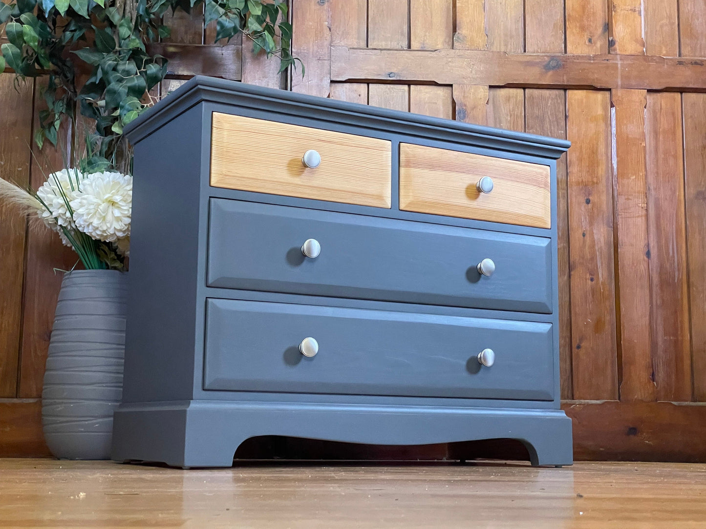 Vintage Ercol Pine Chest of Drawers \ Painted Lowboy Drawers \ Bedroom Storage