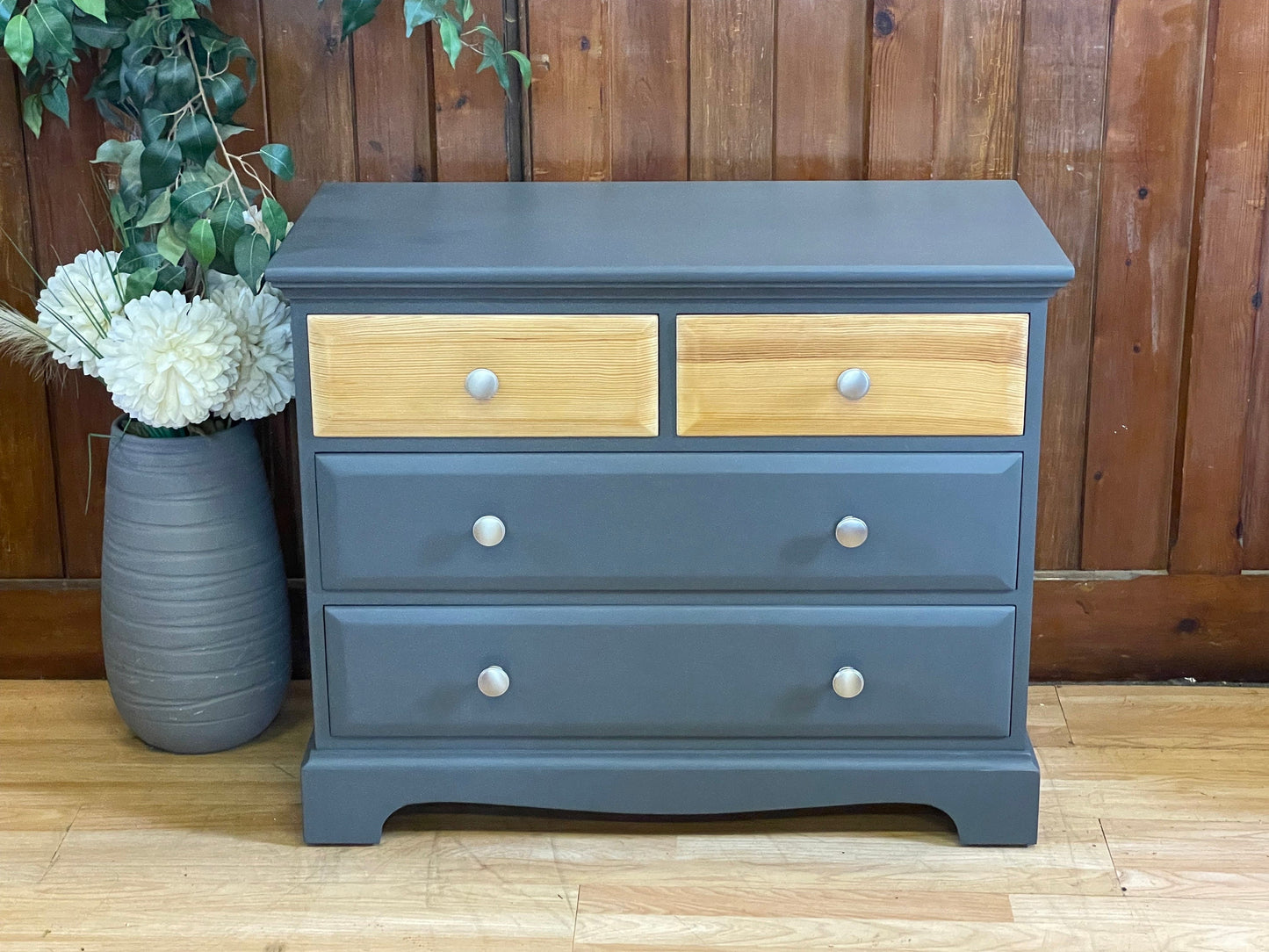 Vintage Ercol Pine Chest of Drawers \ Painted Lowboy Drawers \ Bedroom Storage