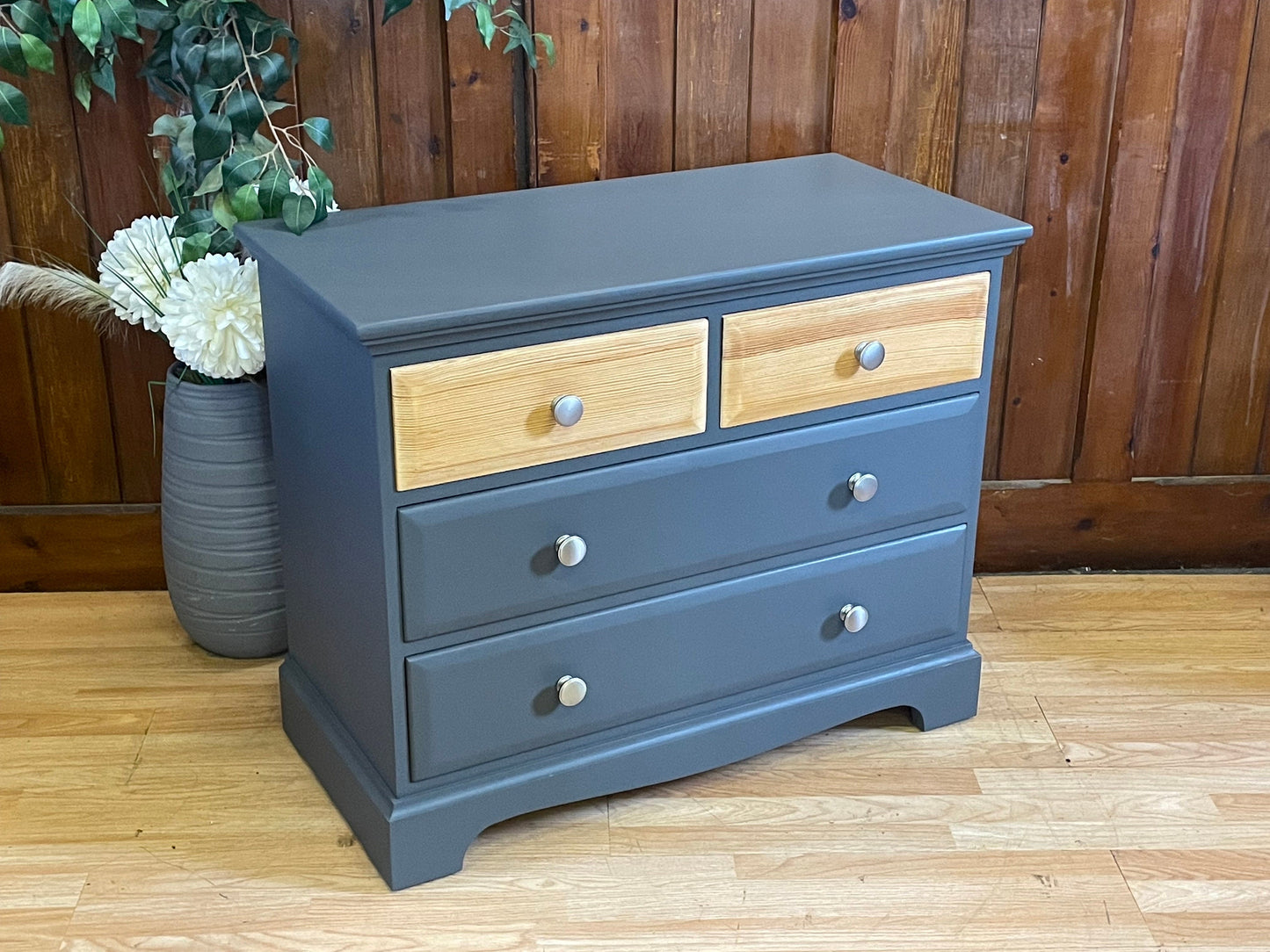 Vintage Ercol Pine Chest of Drawers \ Painted Lowboy Drawers \ Bedroom Storage