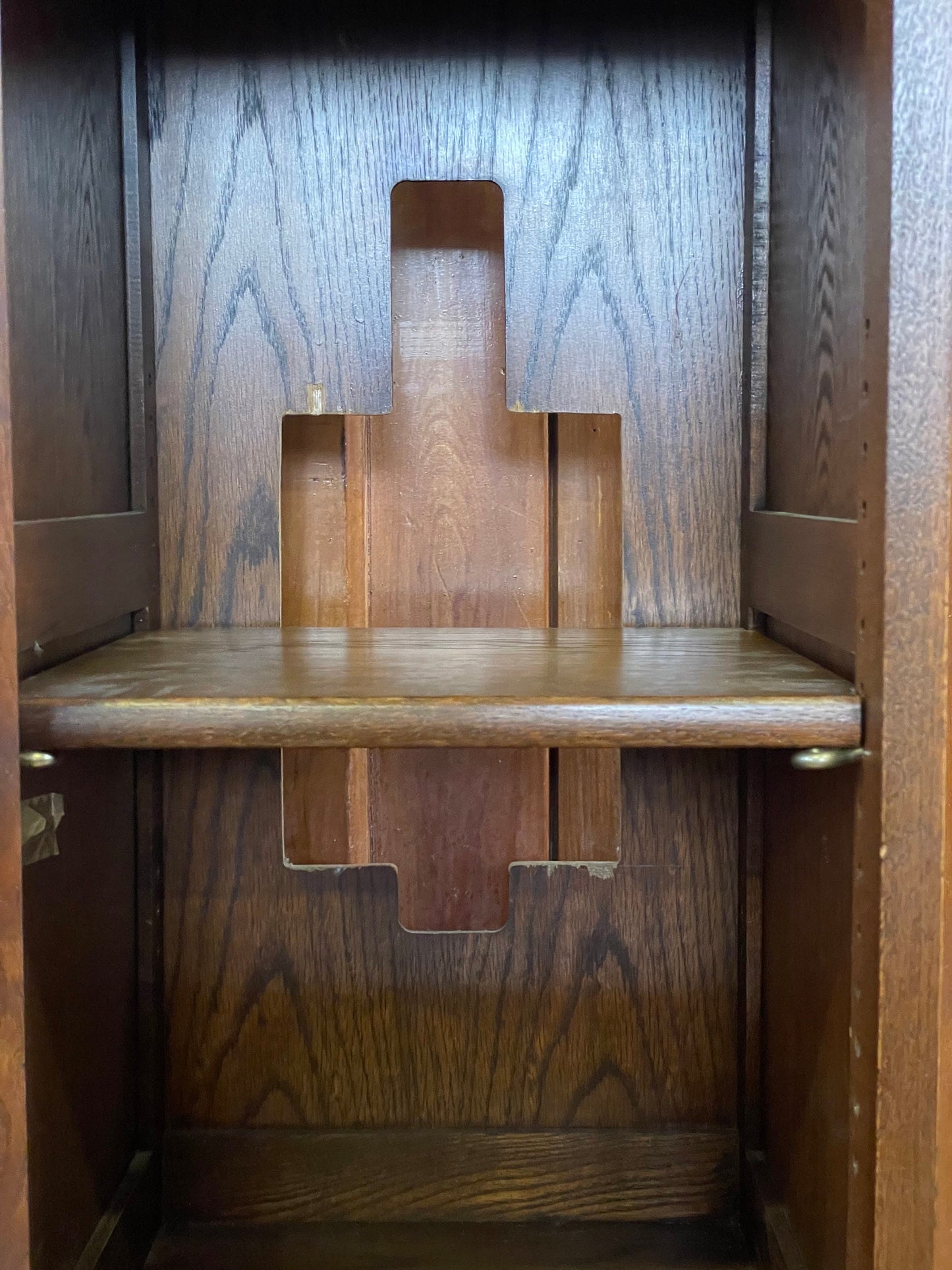 Vintage Old Charm Slim Stereo Cabinet \ Small Drinks Cabinet \ Glazed Cupboard