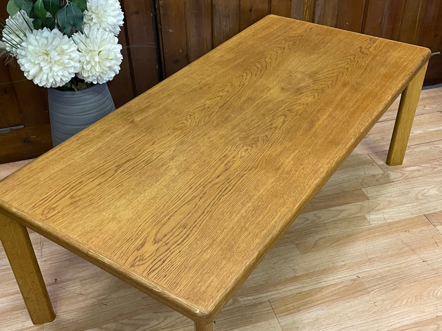 Large Vejle Stole Mobelfabrik Danish Coffee Table \ Mid Century Oak Lounge Table