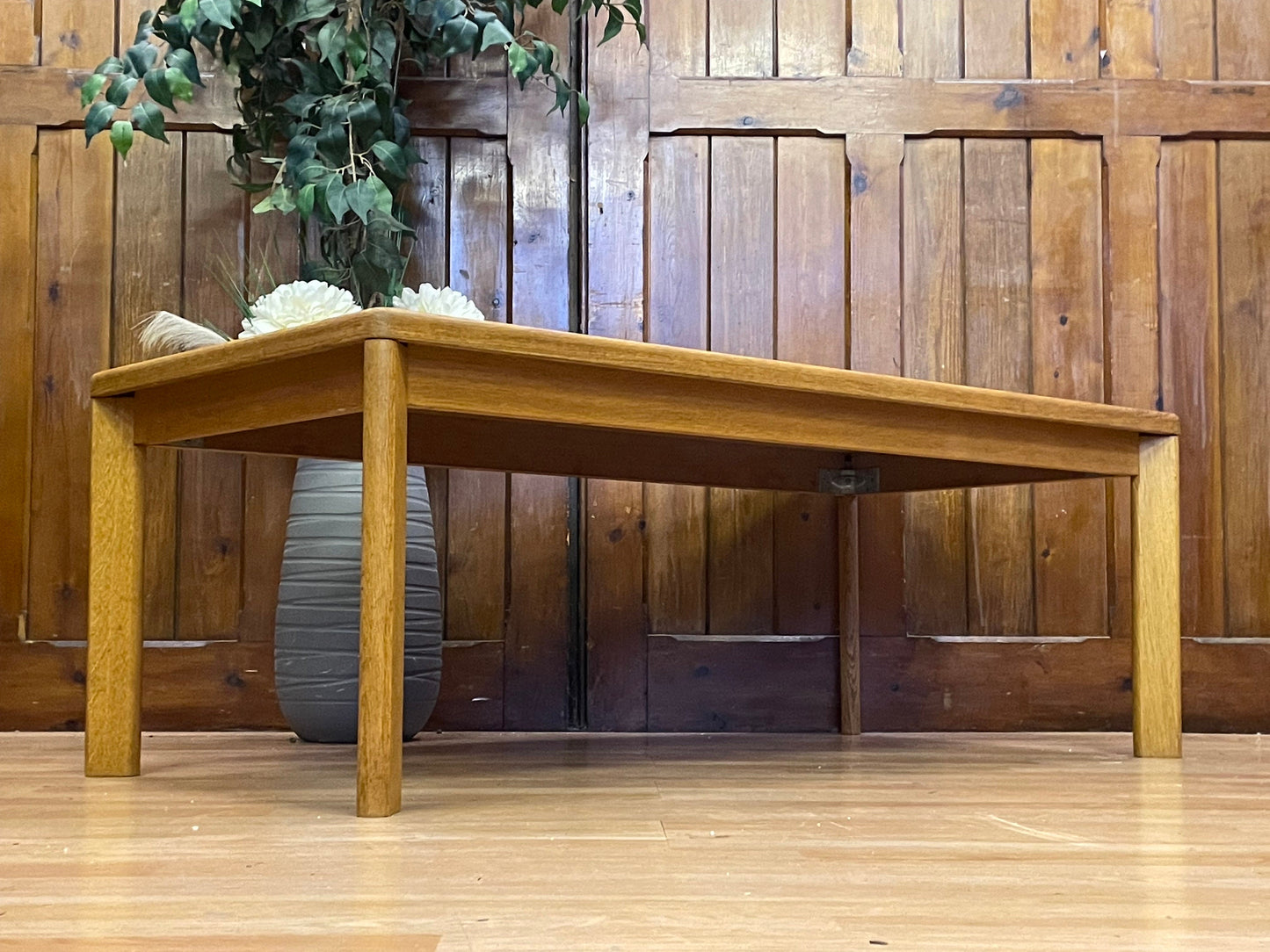 Large Vejle Stole Mobelfabrik Danish Coffee Table \ Mid Century Oak Lounge Table