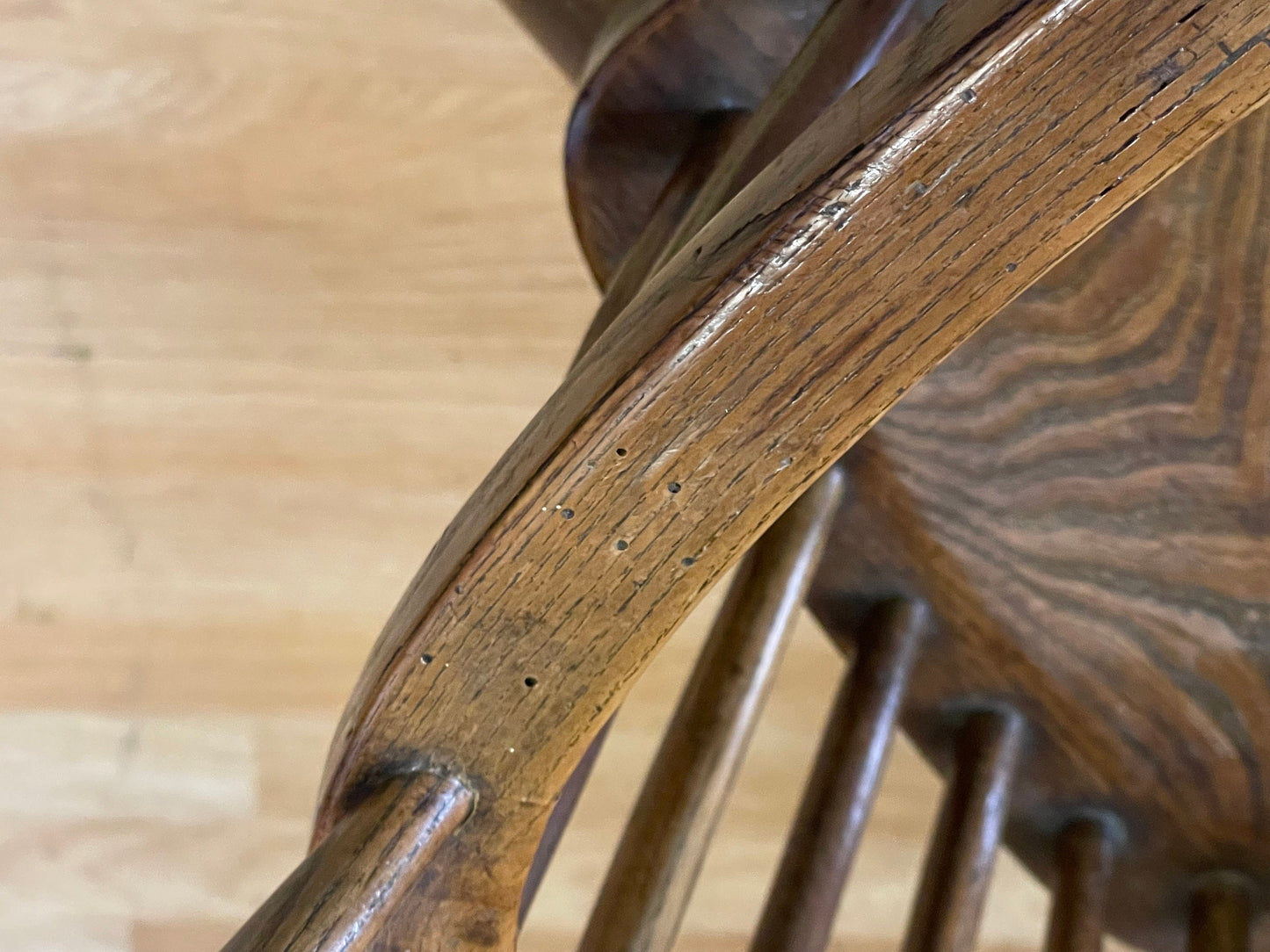 Antique Child’s High Chair \ Teddy or Dolls Victorian Elm Chair \  Windsor Chair