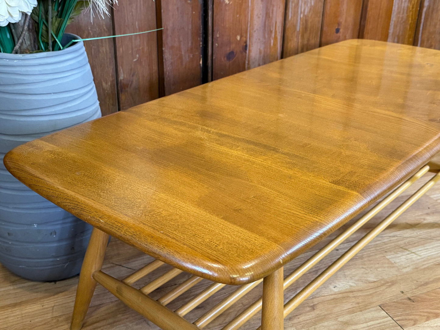 Vintage Blonde Ercol Coffee Table \ Mid Century Elm Supper Table \ Model 459