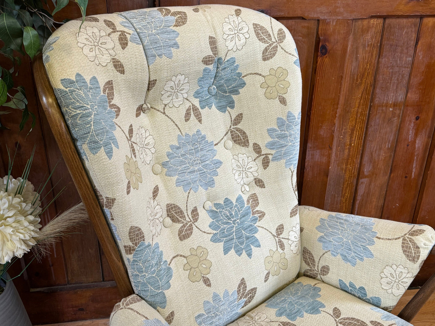 Ercol Evergreen High Back Easy Chair \ Upholstered Arm Chair \ Model 1913 B