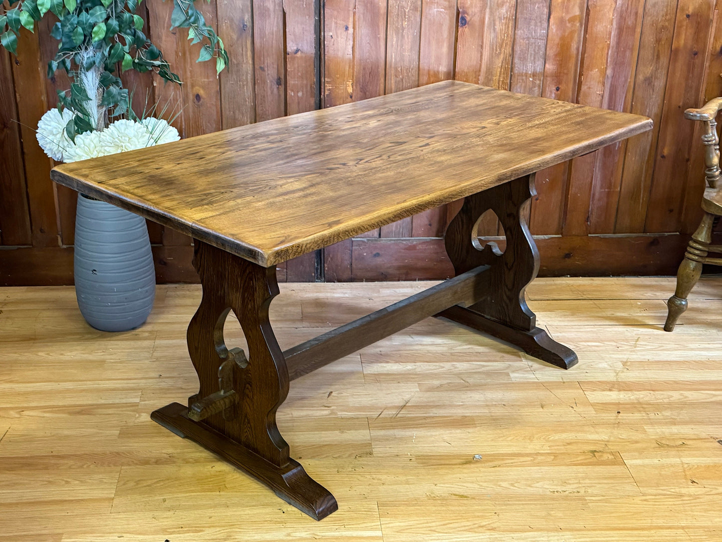 Vintage Solid Oak Refectory Table \ Rustic Dining Table \Farmhouse Kitchen Table