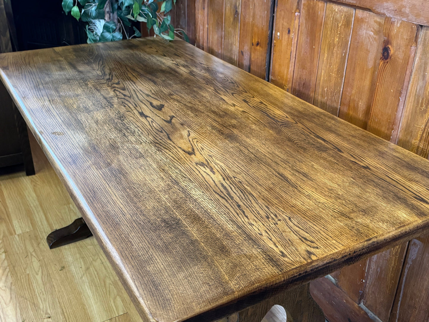 Vintage Solid Oak Refectory Table \ Rustic Dining Table \Farmhouse Kitchen Table