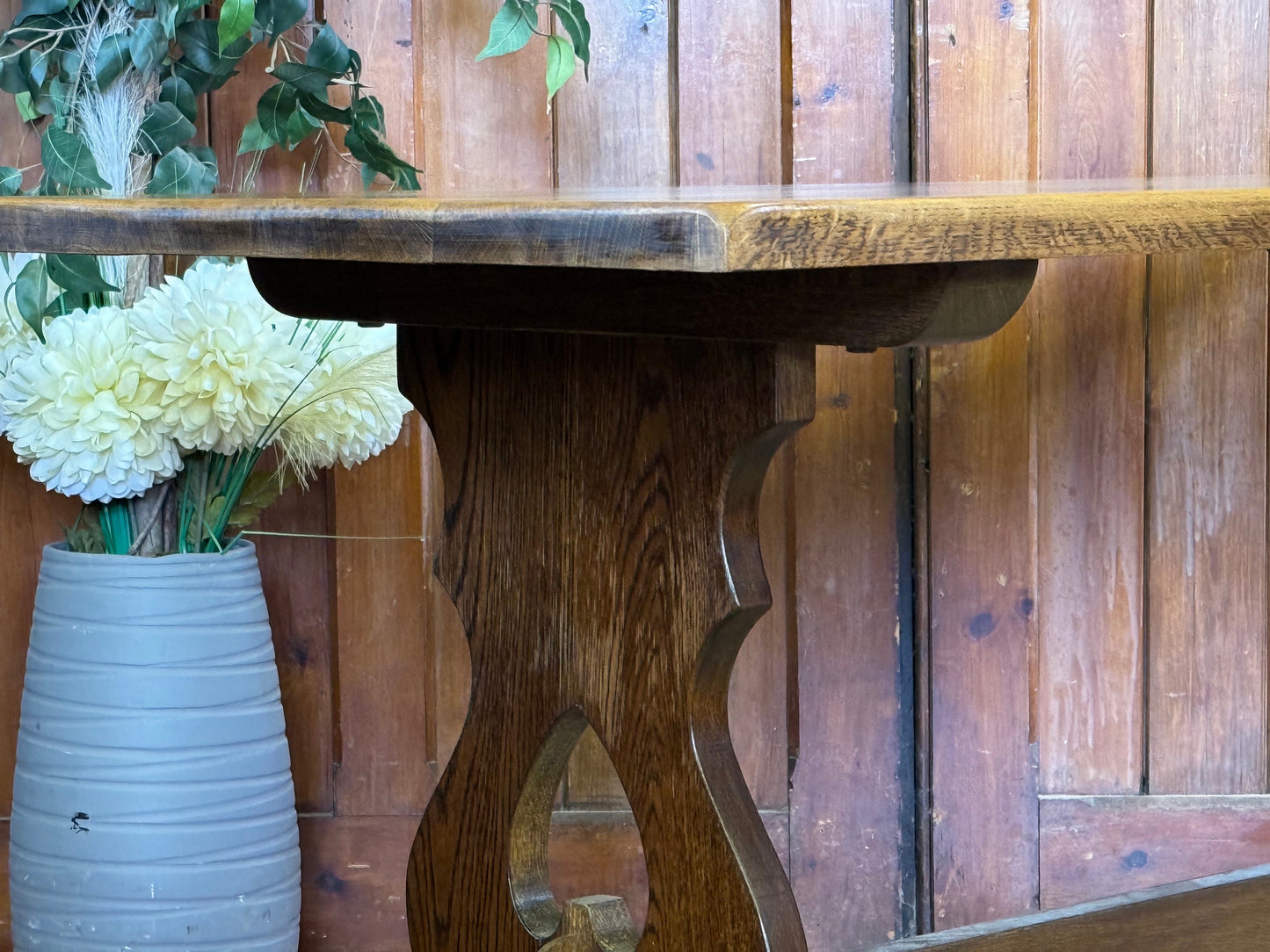 Vintage Solid Oak Refectory Table \ Rustic Dining Table \Farmhouse Kitchen Table