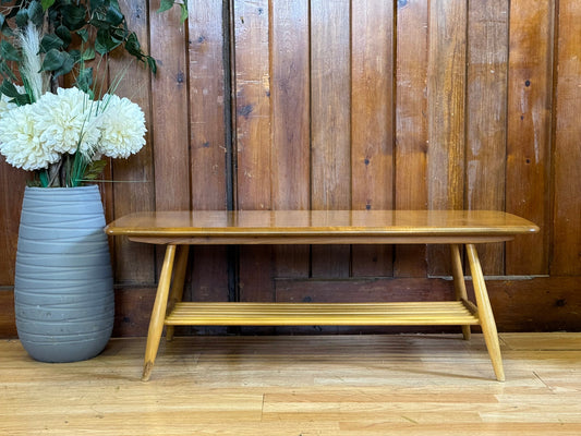 Vintage Blonde Ercol Coffee Table \ Mid Century Elm Supper Table \ Model 459